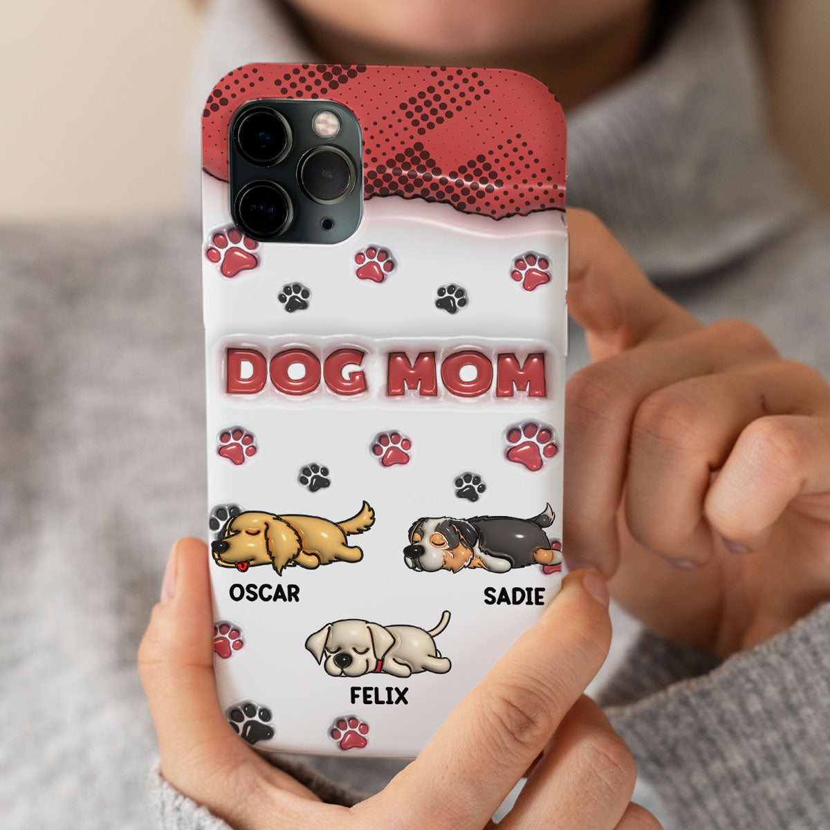 Dog Mom Version 2 - Exquisite Personalized Custom 3D Inflated Effect Phone Case for Fashion - Forward Dog Lovers