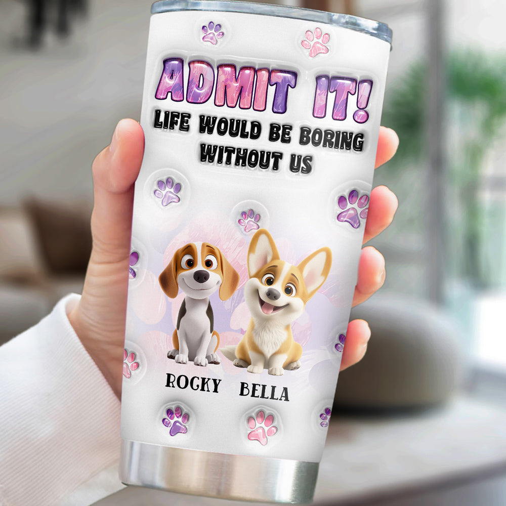 Unique Personalized Custom 3D Inflated Effect Tumbler for Dog Moms