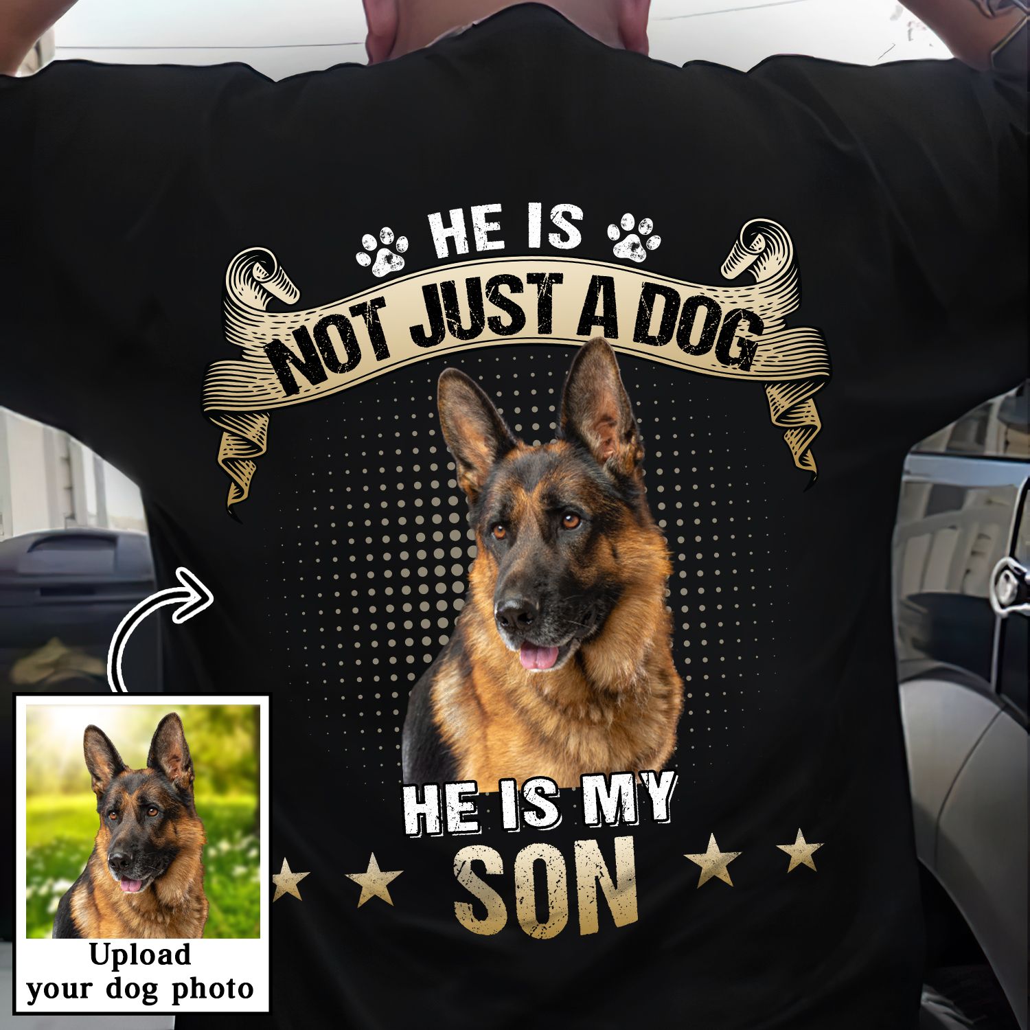 My Son/Daughter 1 - Personalized Custom Photo Unisex 5.3 oz Heavy Cotton T-shirt for Pet Lovers