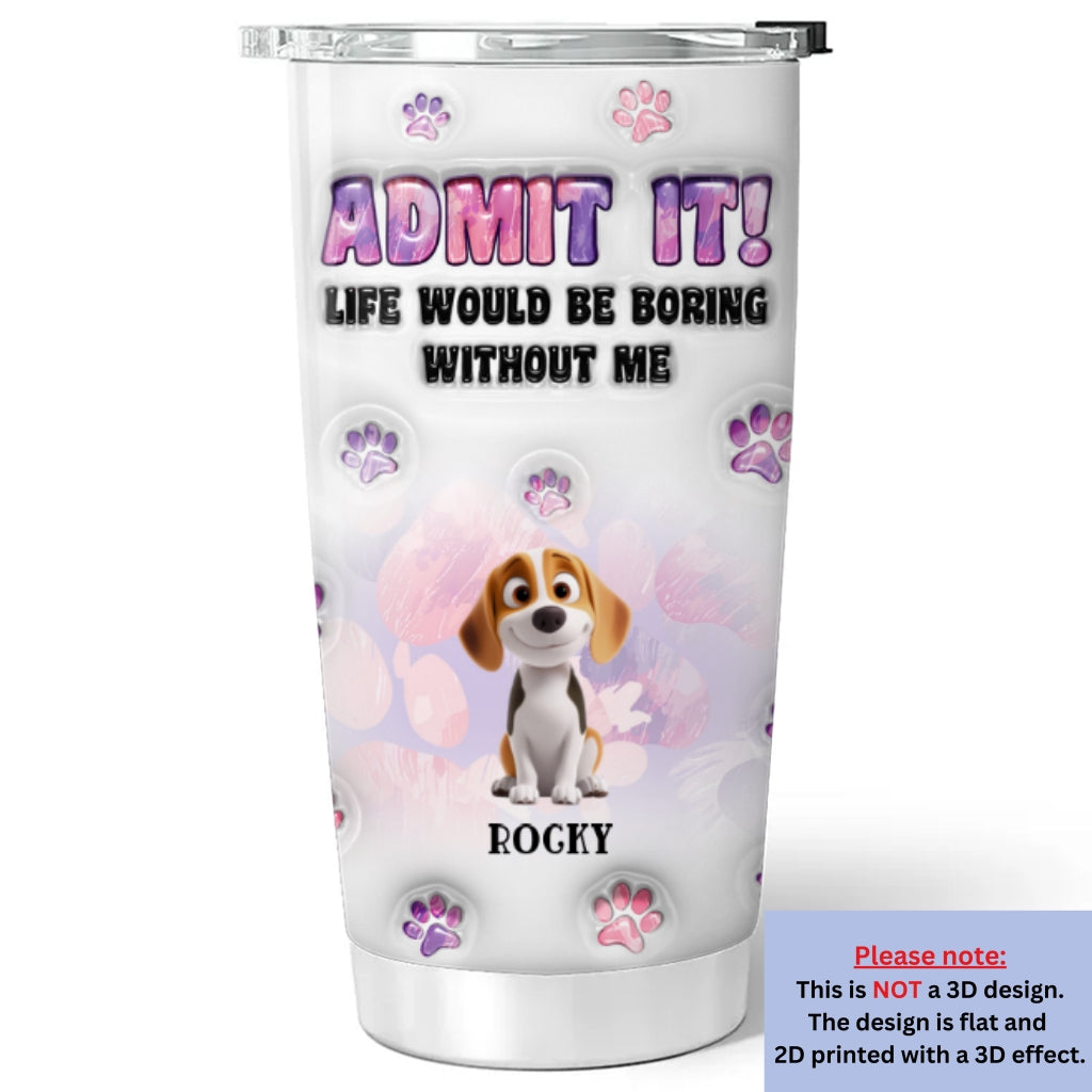 Unique Personalized Custom 3D Inflated Effect Tumbler for Dog Moms