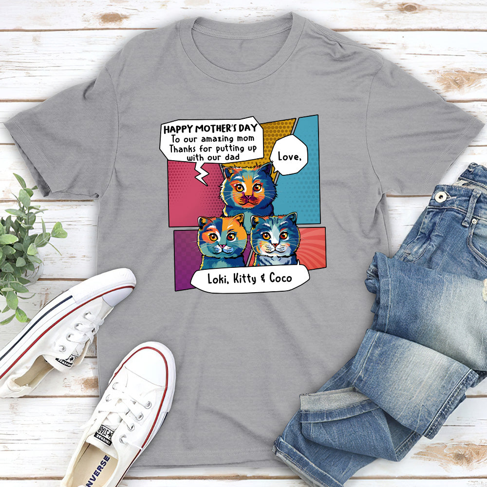 Amazing Cat Dad - Personalized Custom Unisex Heavy Cotton T-shirt for Pet Lovers
