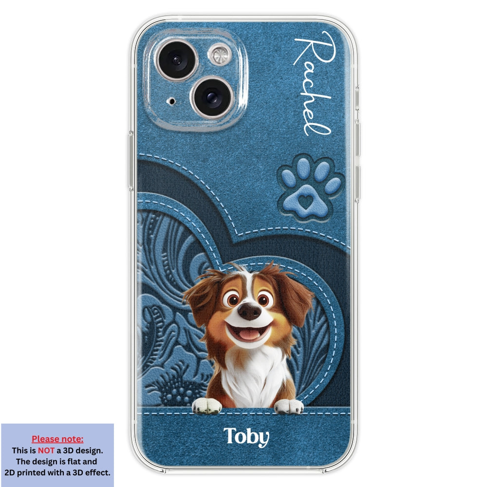 Adorable Dog Cartoon Personalized Custom Leather Phone Case