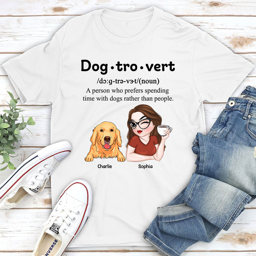 Im A Dogtrovert - Personalized Custom Unisex 5.3 oz Heavy Cotton T-shirt