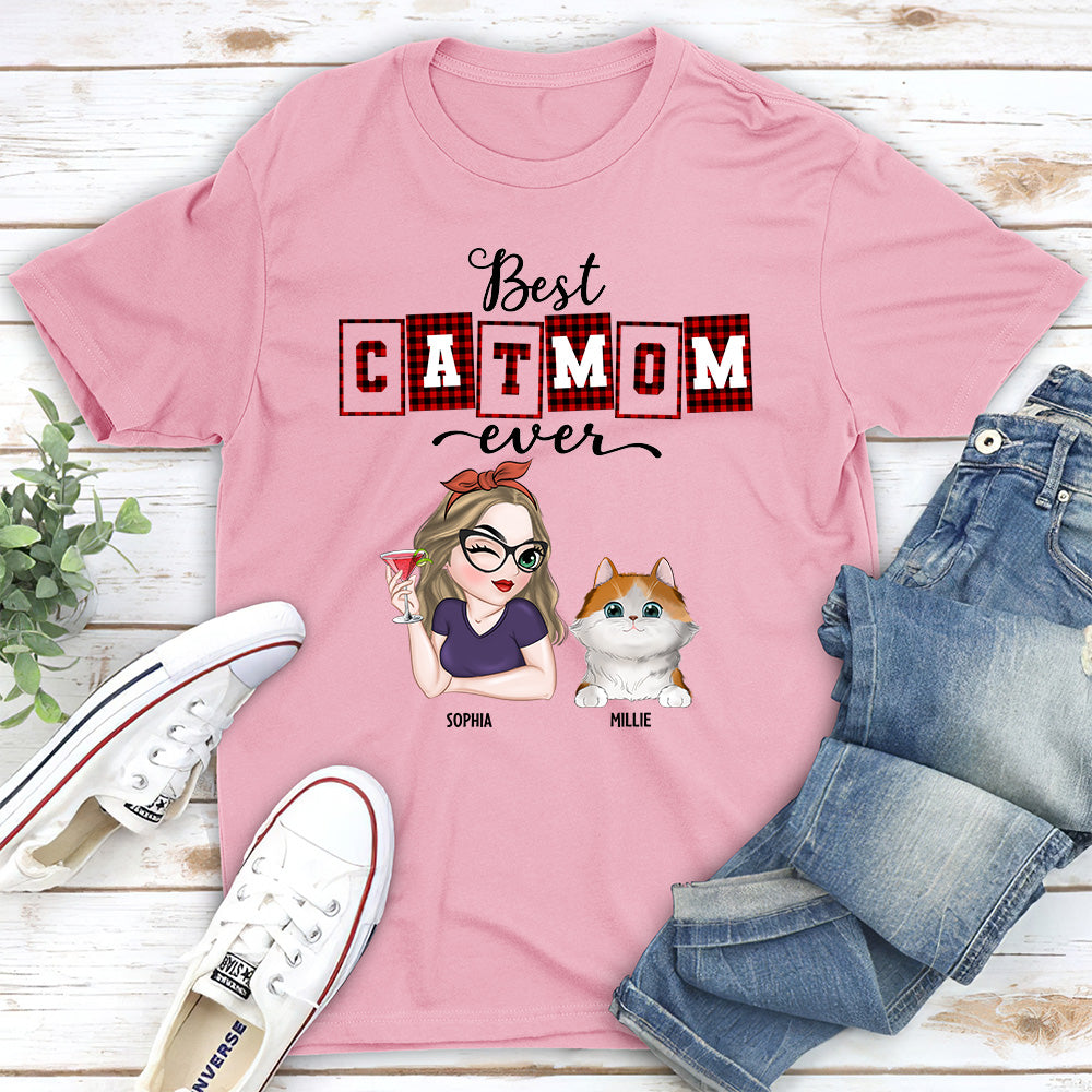 Best Cat Mom Of The Year - Personalized Custom Unisex 5.3 oz T-shirt