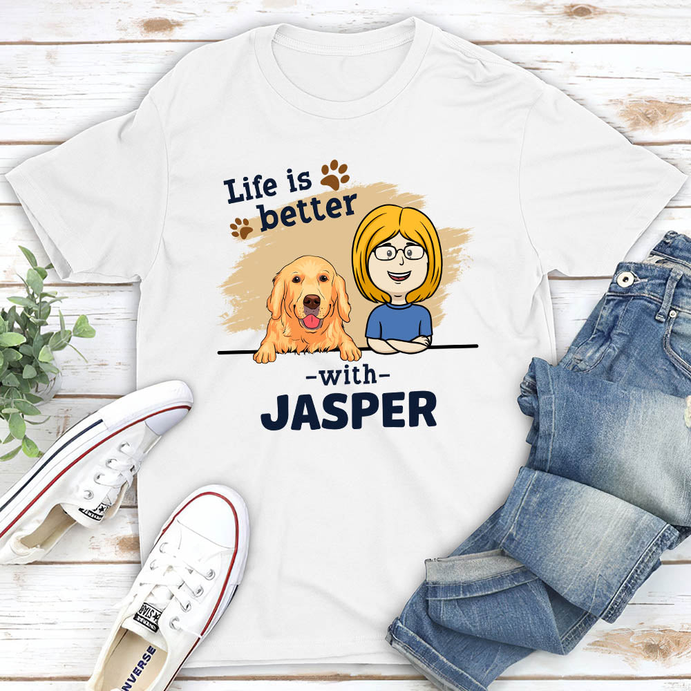With Pet - Personalized Custom Unisex 5.3 oz T-shirt for Pet Lovers