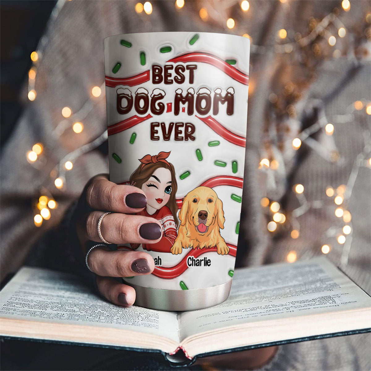 Top-Rated Personalized Custom 3D Inflated Effect Tumbler for Fur Moms