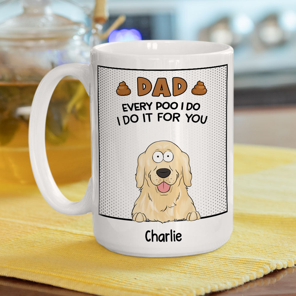 Dad's Personalized Custom Coffee Mug for Every Poo - 11oz & 15oz Options