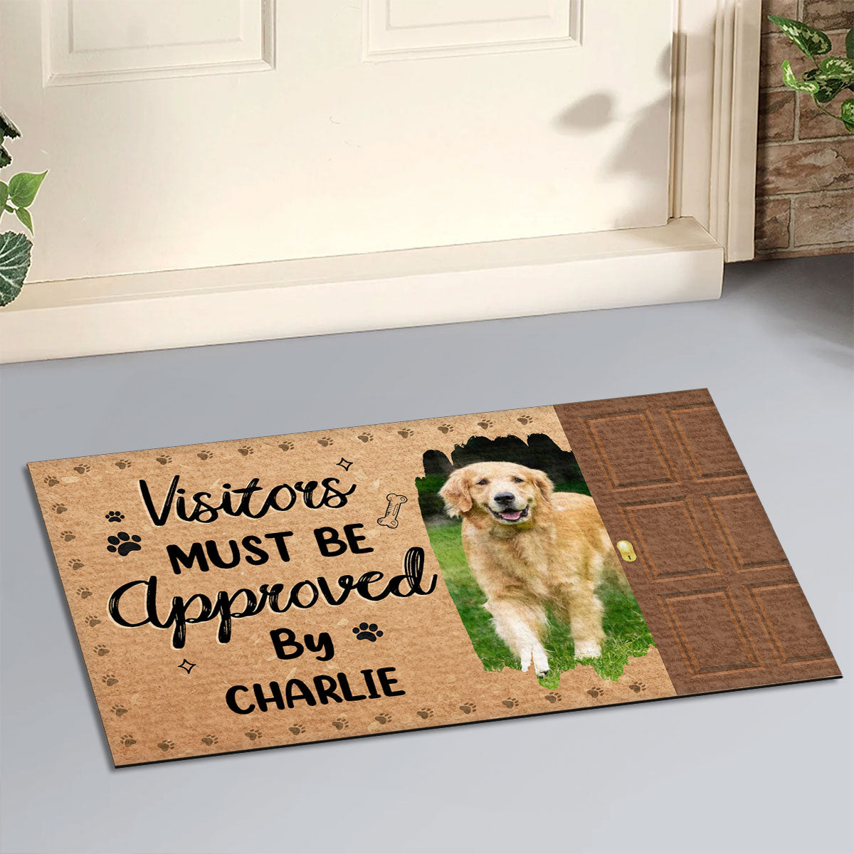 Personalized Custom Doormat with Everyone Must Be Approved By Dogs Photo - Ideal for Pet Lovers