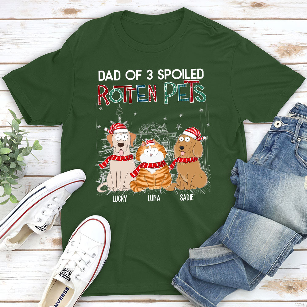 Dad Of A Spoiled Rotten Dog 2 - Personalized Custom Unisex Cotton Blend T-shirt with Copyrighted Artwork