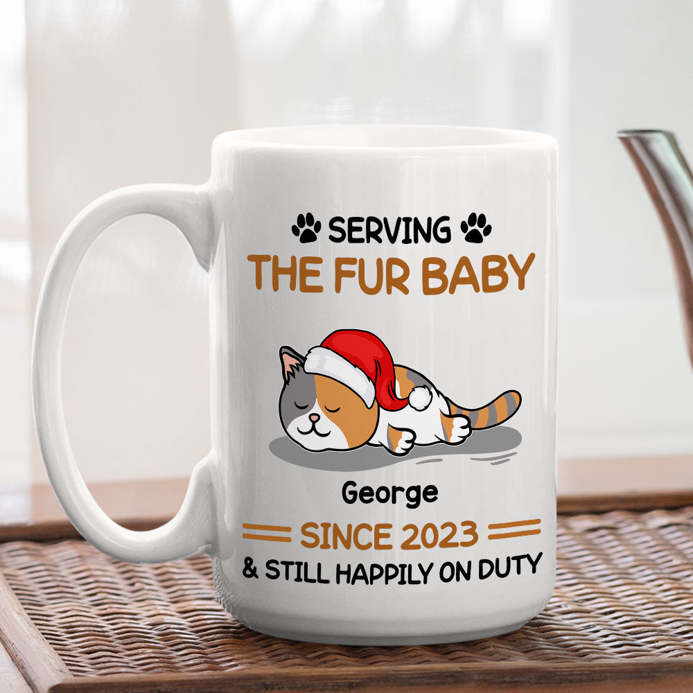 Happily On Duty - Personalized Custom Ceramic Coffee Mug for Pet Lovers