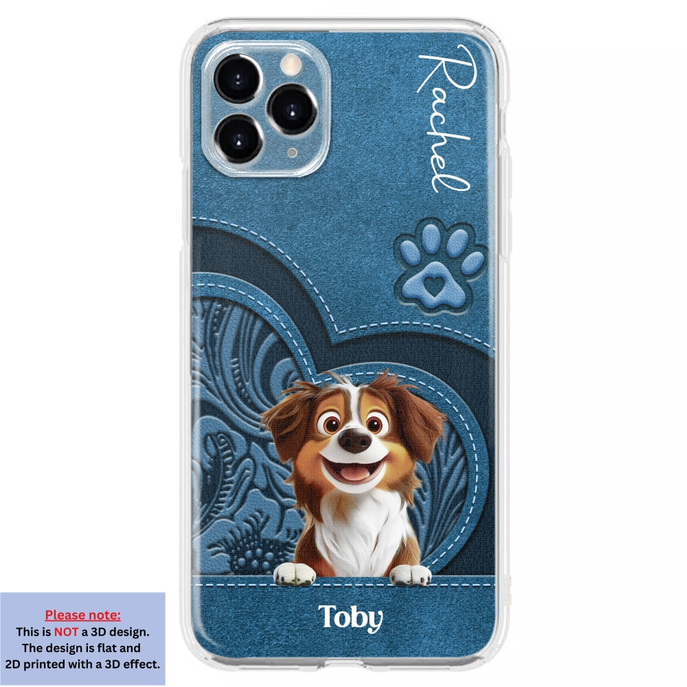 Adorable Dog Cartoon Personalized Custom Leather Phone Case