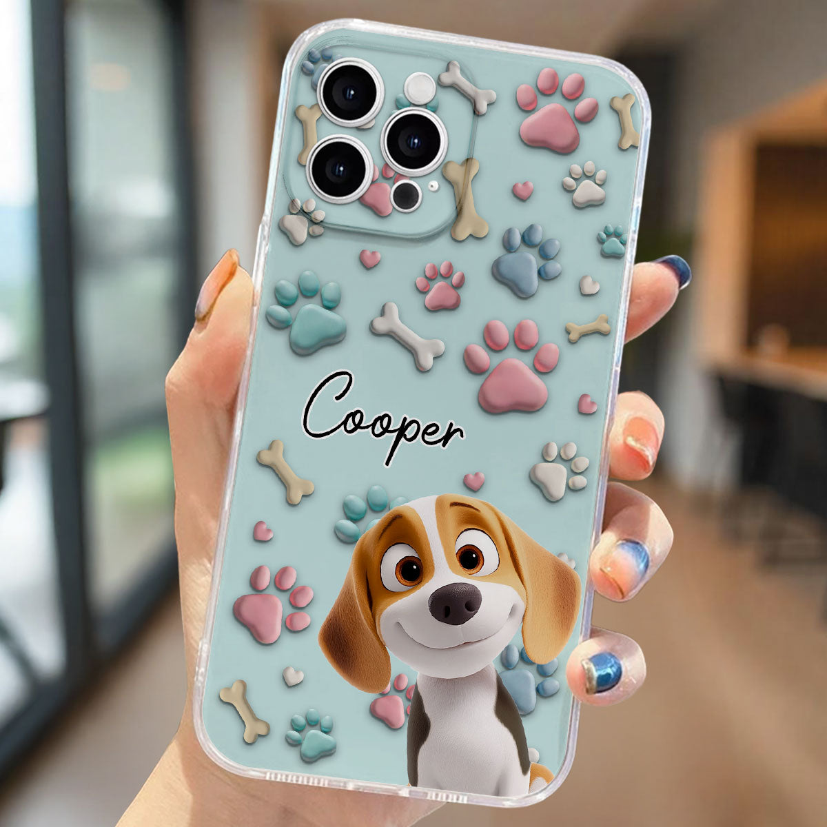 Adorable Dog Cartoon - Customizable Personalized Phone Case for Fashion-Forward Users
