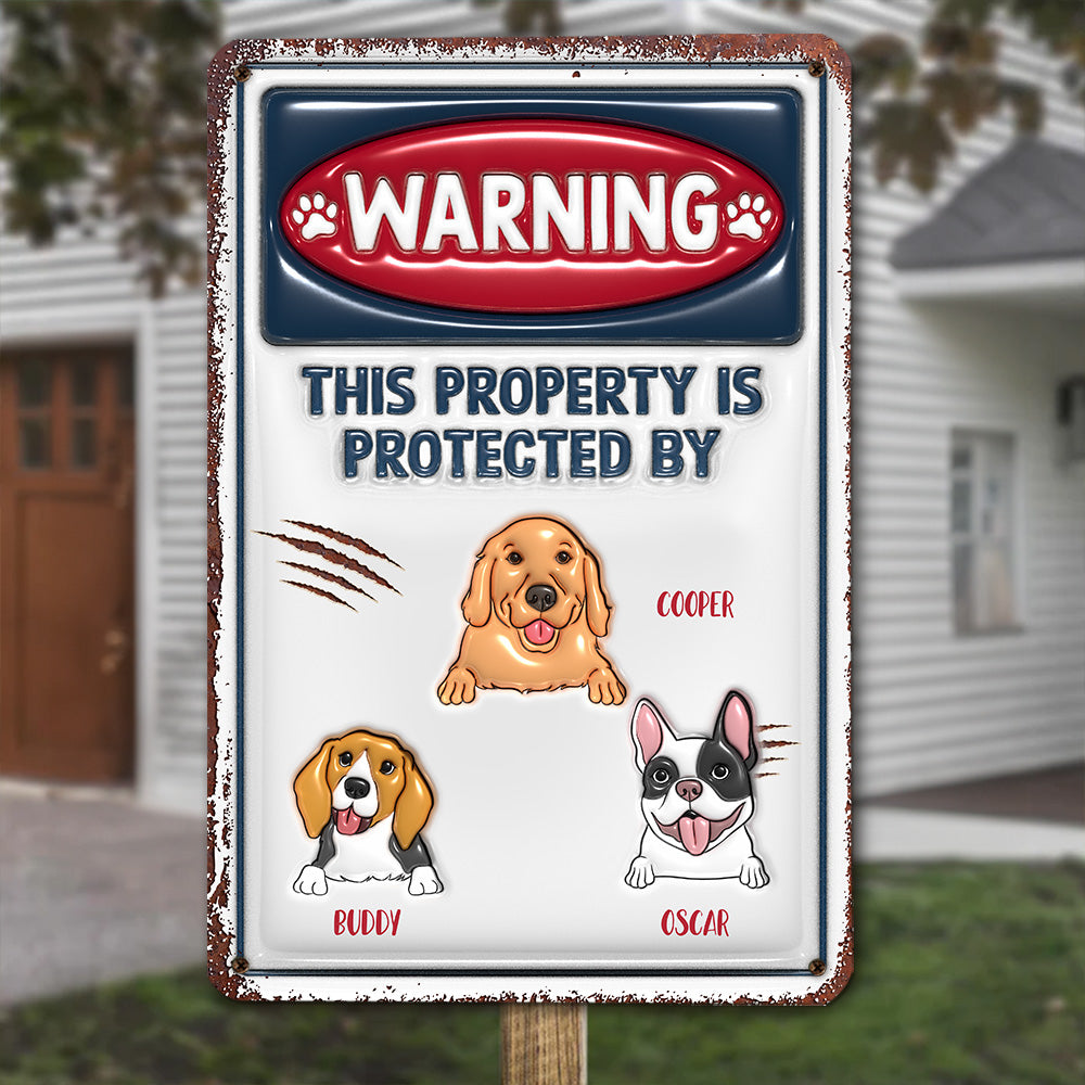Personalized Custom 3D Inflated Effect Metal Sign for Property Protection - Ideal Home & Office Decor