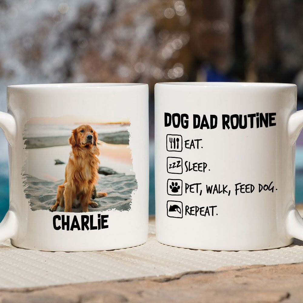 Personalized Custom Dog Dad Routine Coffee Mug - Ideal Gift for Pet Lovers