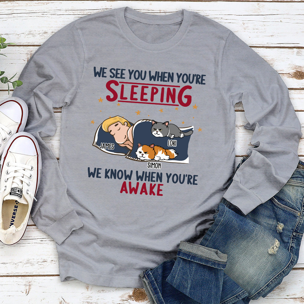 Cats See You - Stylish Personalized Custom Long Sleeve Unisex T-shirt