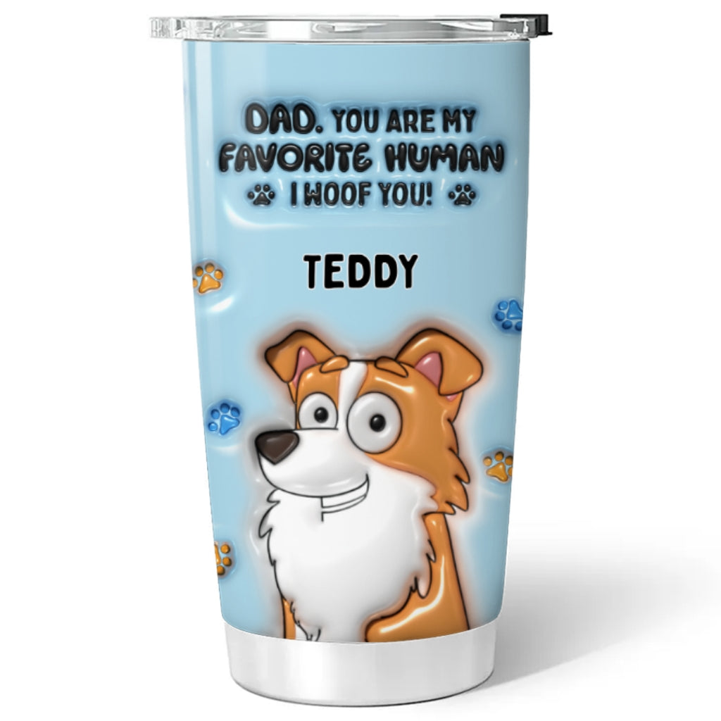 Favorite Human - Personalized Custom 3D Inflated Effect 20oz Stainless Steel Tumbler for Long - Lasting Temperature Control