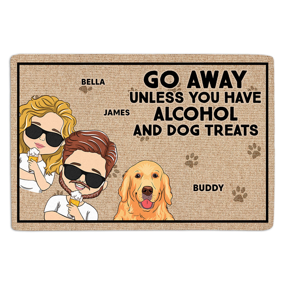 Personalized Custom Doormat with Alcohol and Dog Treats Design - Ideal for Pet Lovers