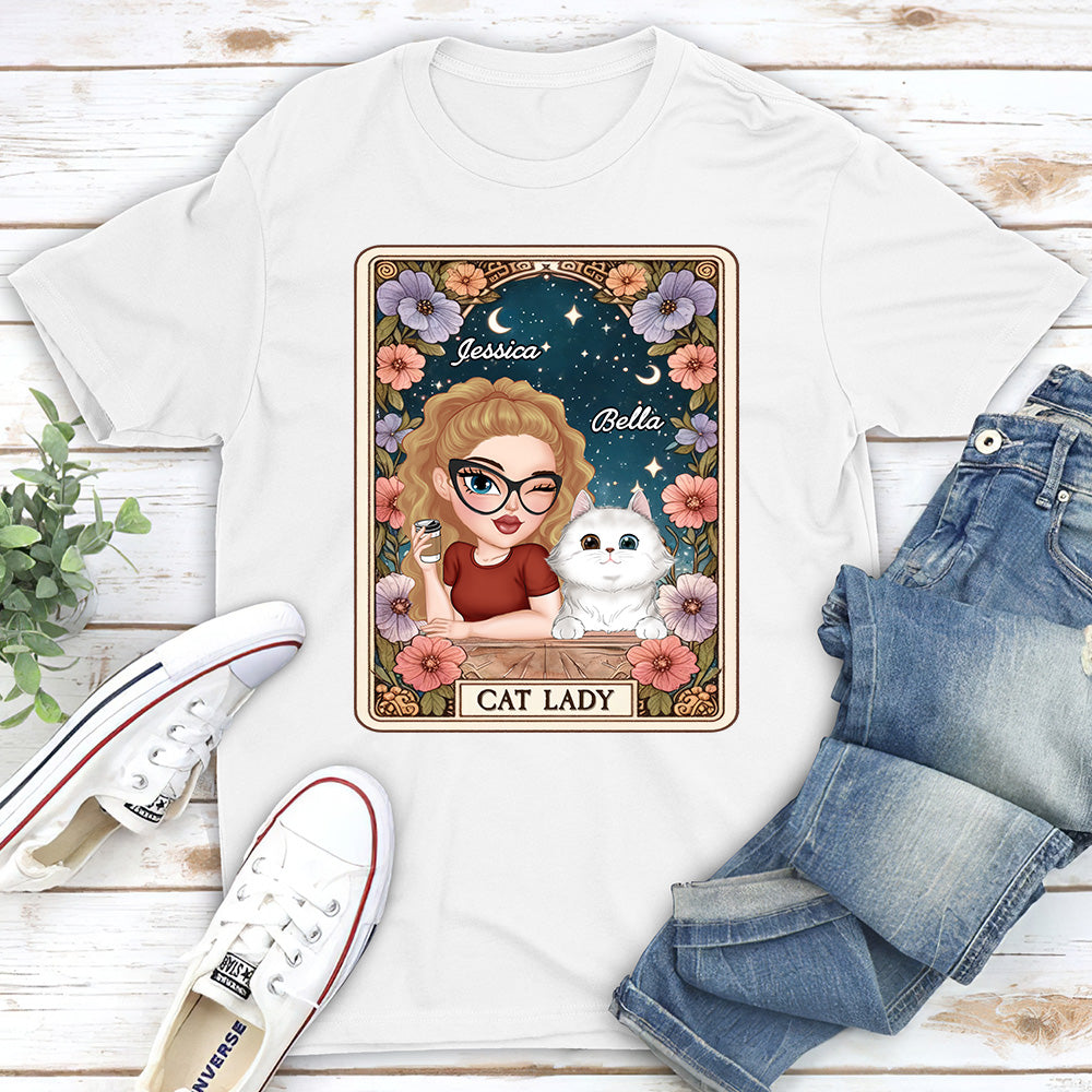 Customizable Cat Lady Tarot Unisex T-Shirt - Ideal Gift for Pet Lovers