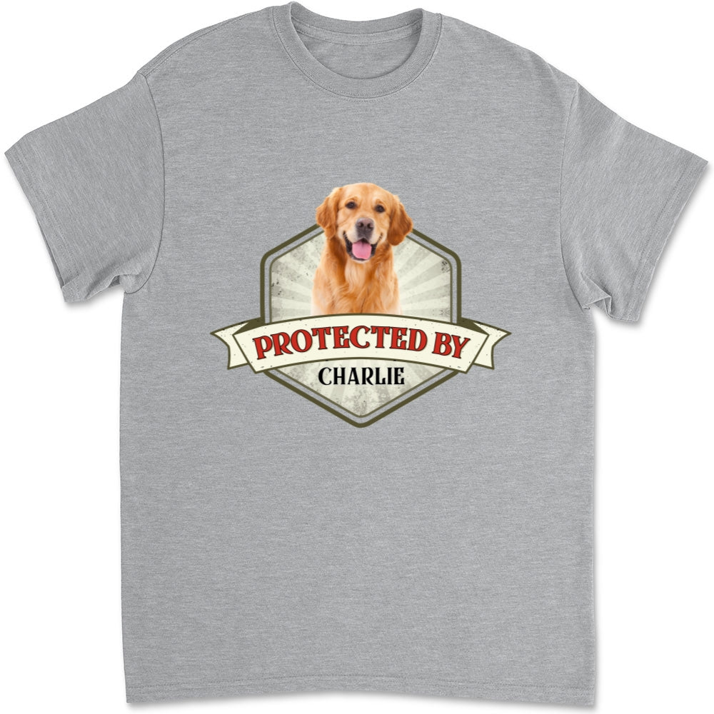 Custom Personalized Unisex 'Protected By Dogs' Photo T-Shirt