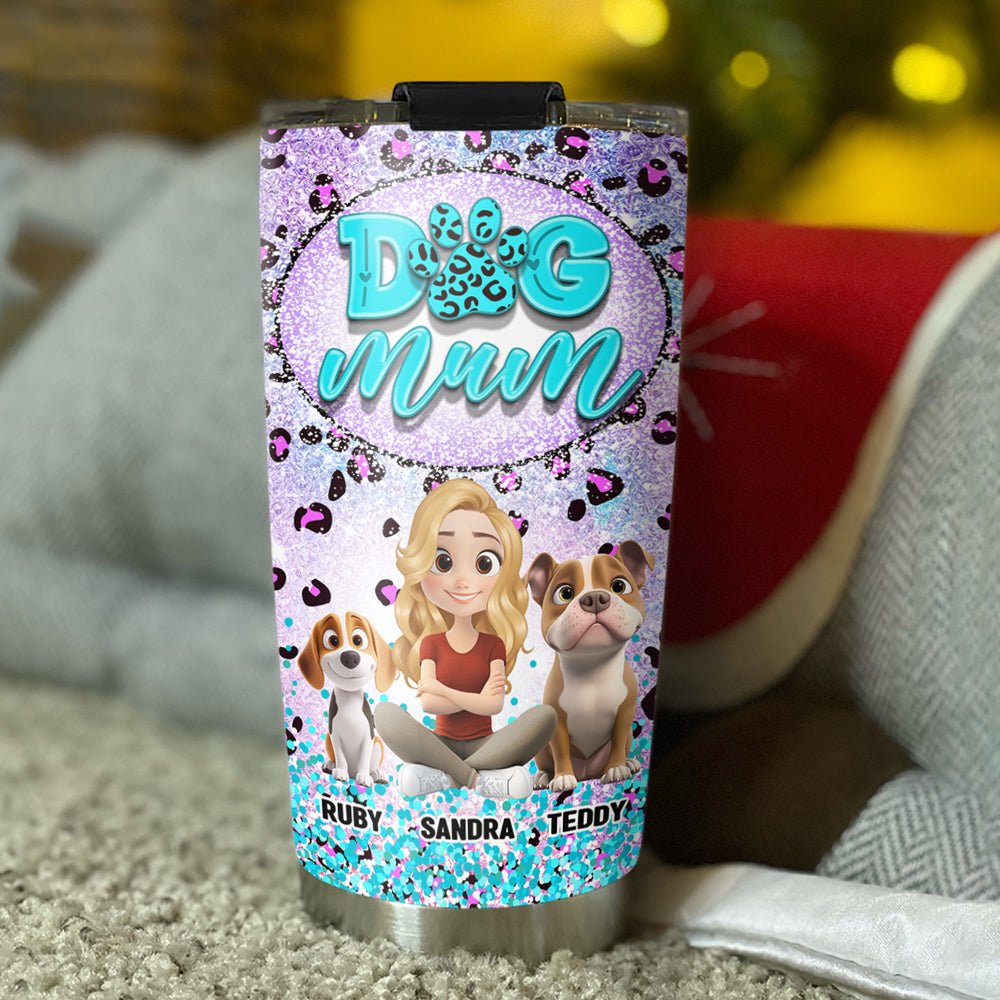 Stylish Dog Mom Paw Leopard Personalized Custom 20oz Tumbler