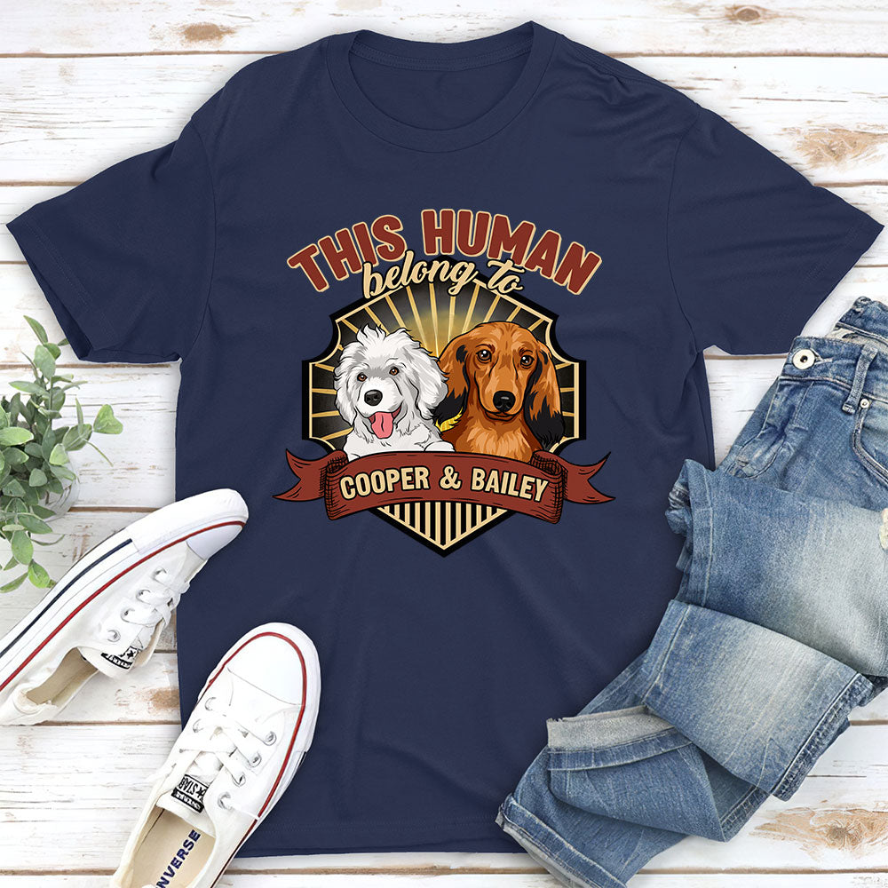 Human And Dogs - Personalized Custom Unisex 5.3 oz T-Shirt for Pet Lovers