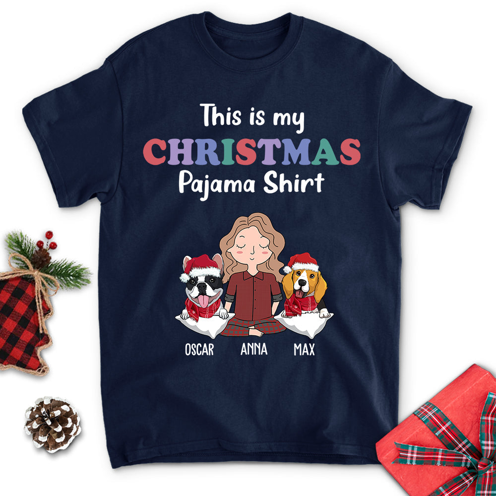 Customizable Unisex Dog Christmas Pajama T-shirt - Personalized for Pet Lovers