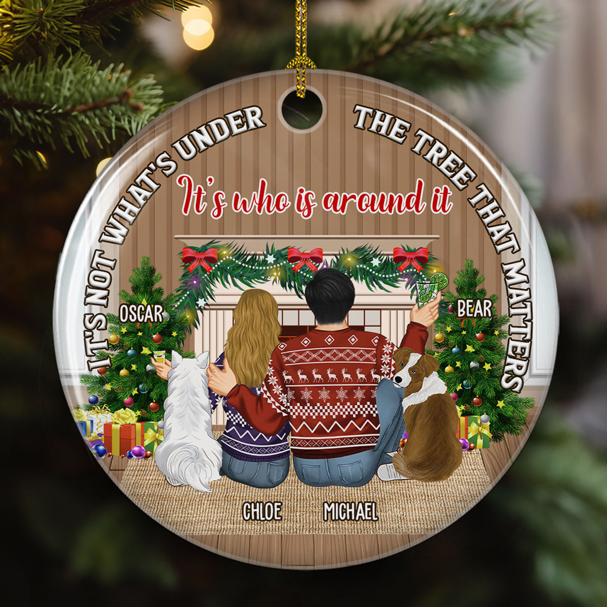 Personalized Custom Ceramic Christmas Ornament - What's Under The Tree Matters