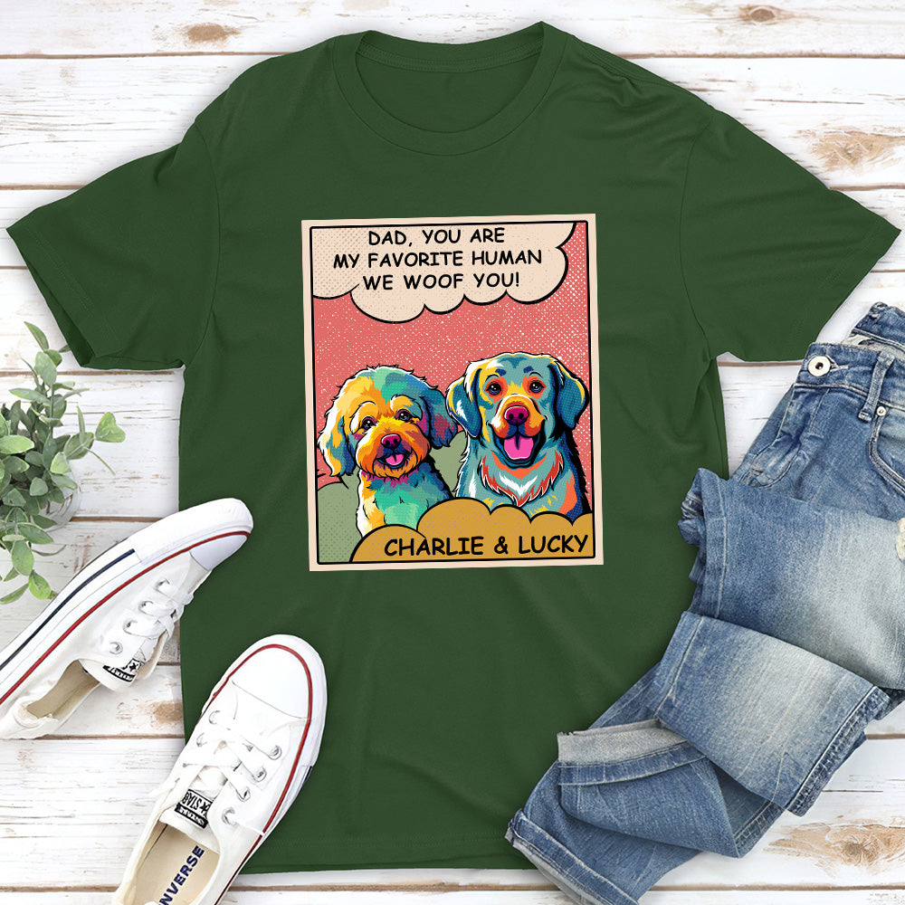 Favorite Human Being - Personalized Custom Unisex Cotton Blend T-shirt for Pet Lovers