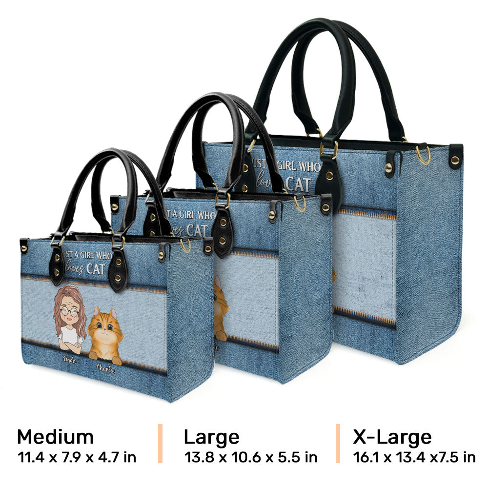 Just A Girl - Personalized Custom Leather Handbag for Fur Baby Lovers