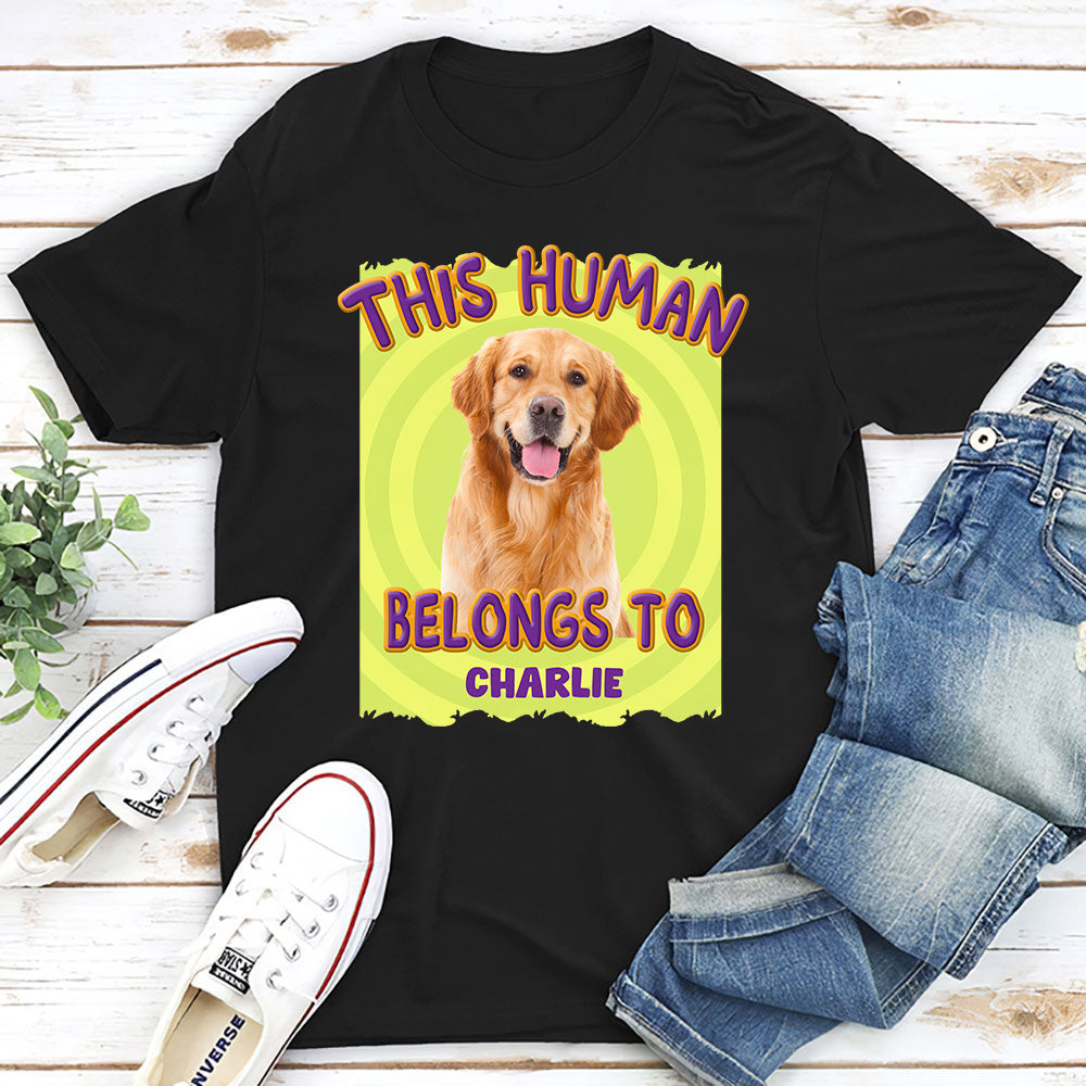 Exclusive Personalized Custom Unisex 'This Human Belongs To Us' Photo T-Shirt