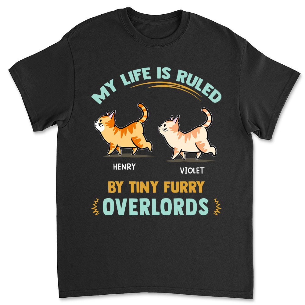 Furry Overlords Walking Cat - Personalized Custom Unisex 5.3 oz T-shirt for Pet Lovers