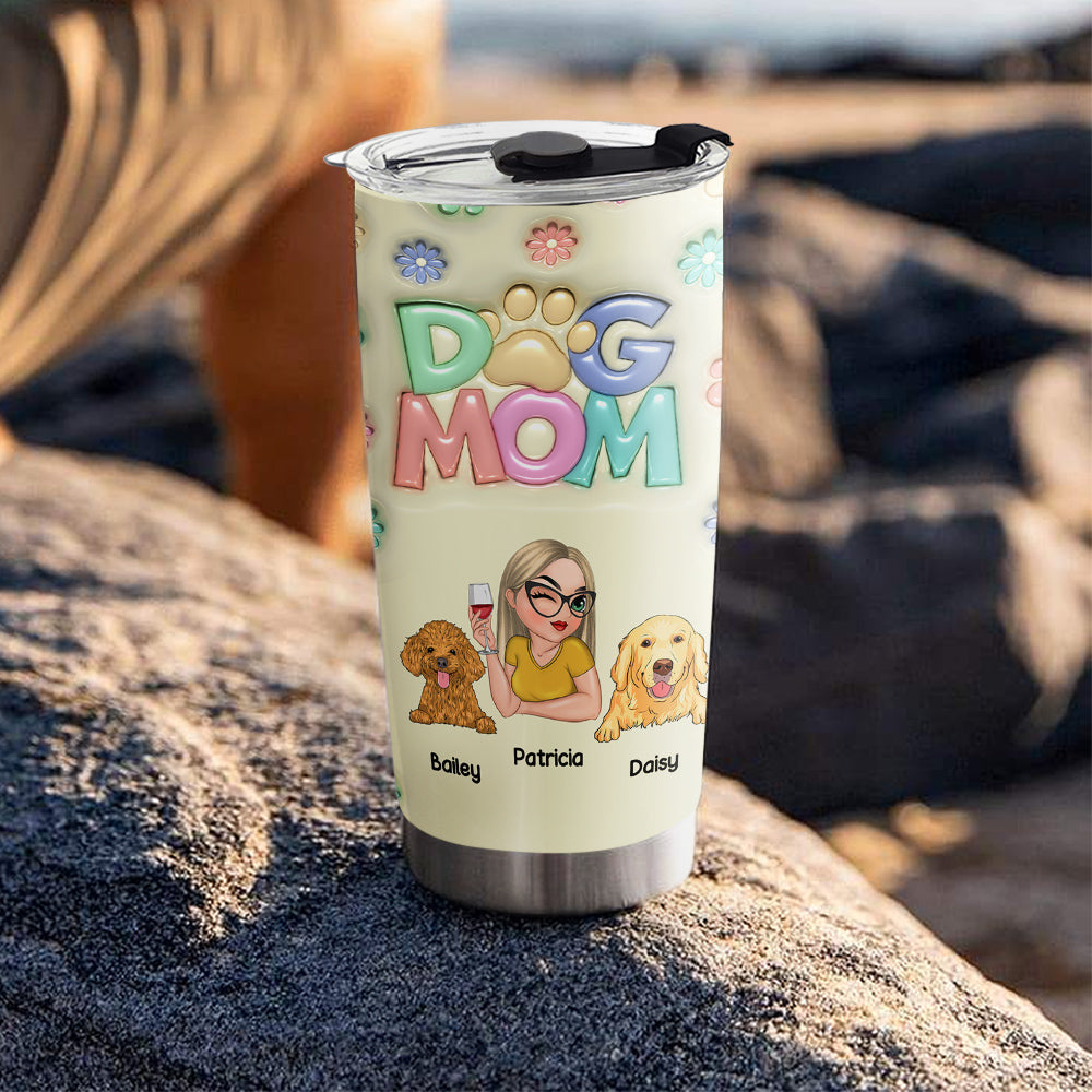 Unique Personalized Custom 3D Inflated Effect Tumbler for Dog Moms and Their Babies