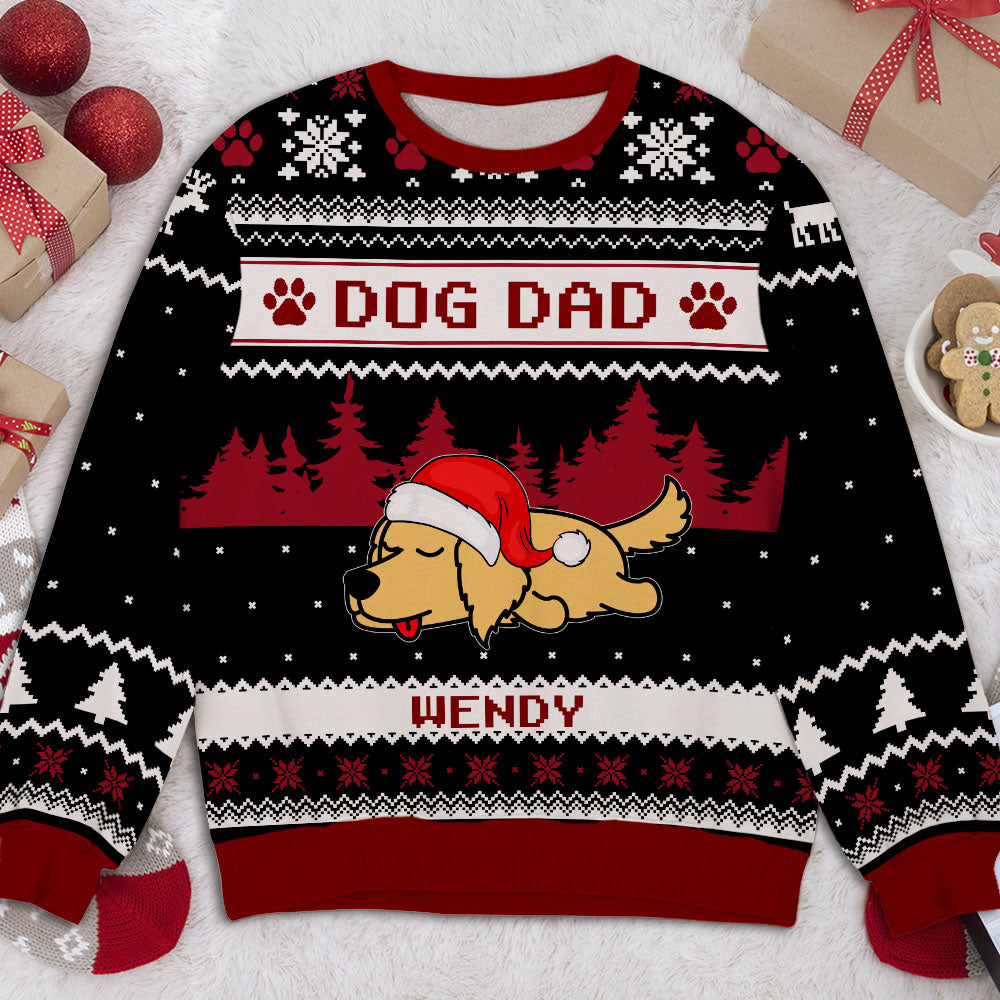 Customizable Personalized All-Over-Print Dog Mom Winter Sweatshirt - Ideal Gift for Dog Lovers