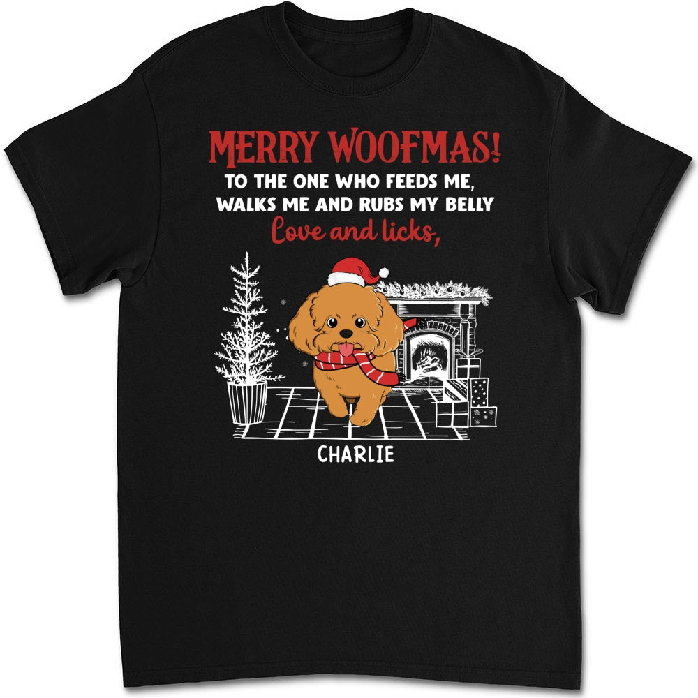 Love And Licks, Merry Woofmas - Personalized Custom Unisex 5.3 oz T-shirt for Pet Lovers