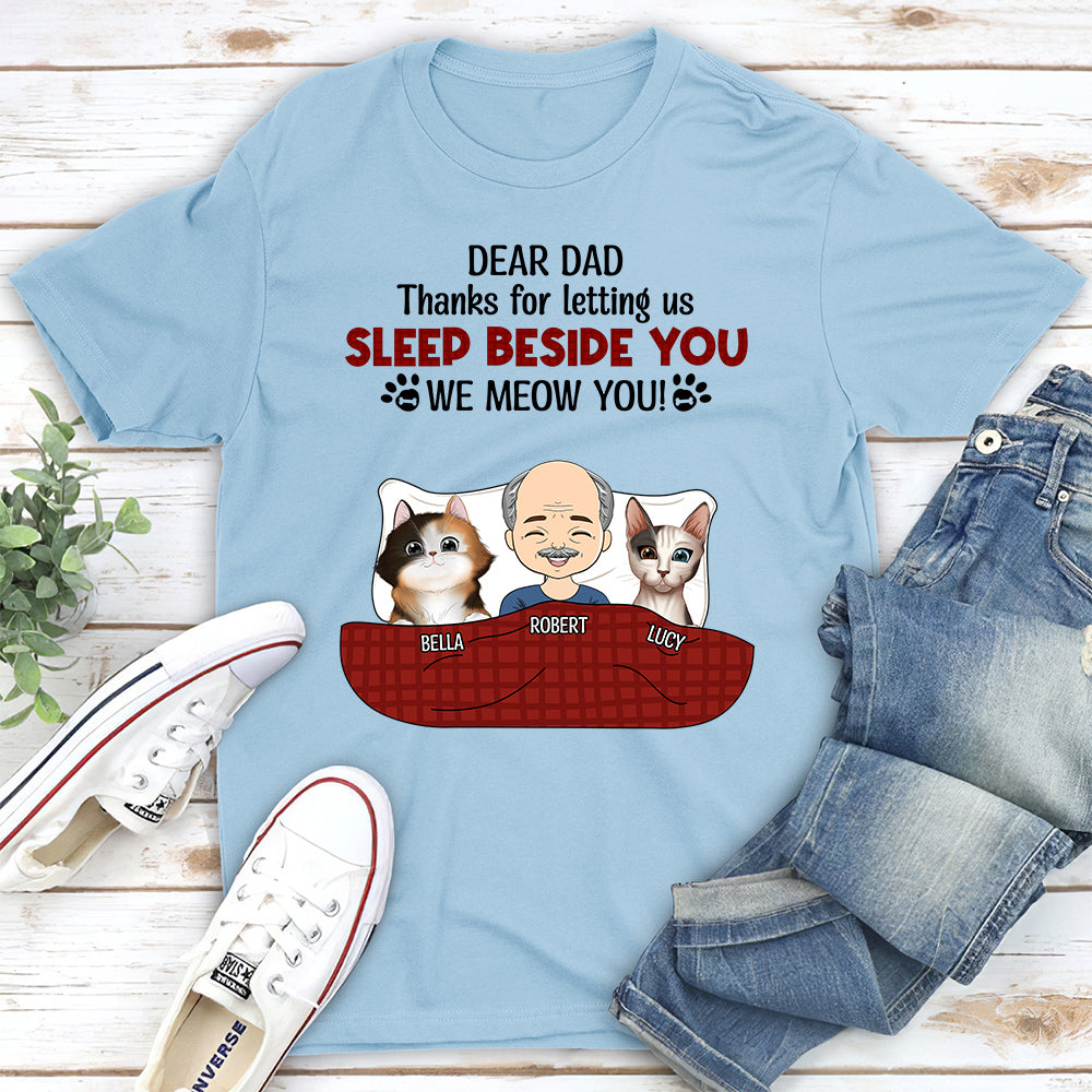 Sleeping Beside You - Personalized Custom Unisex T-shirt for Pet Lovers