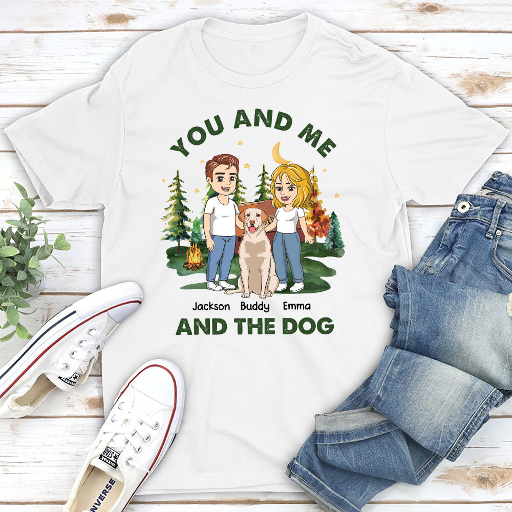 You And Me And The Dogs - Personalized Custom Unisex 5.3 oz T-shirt for Pet Lovers