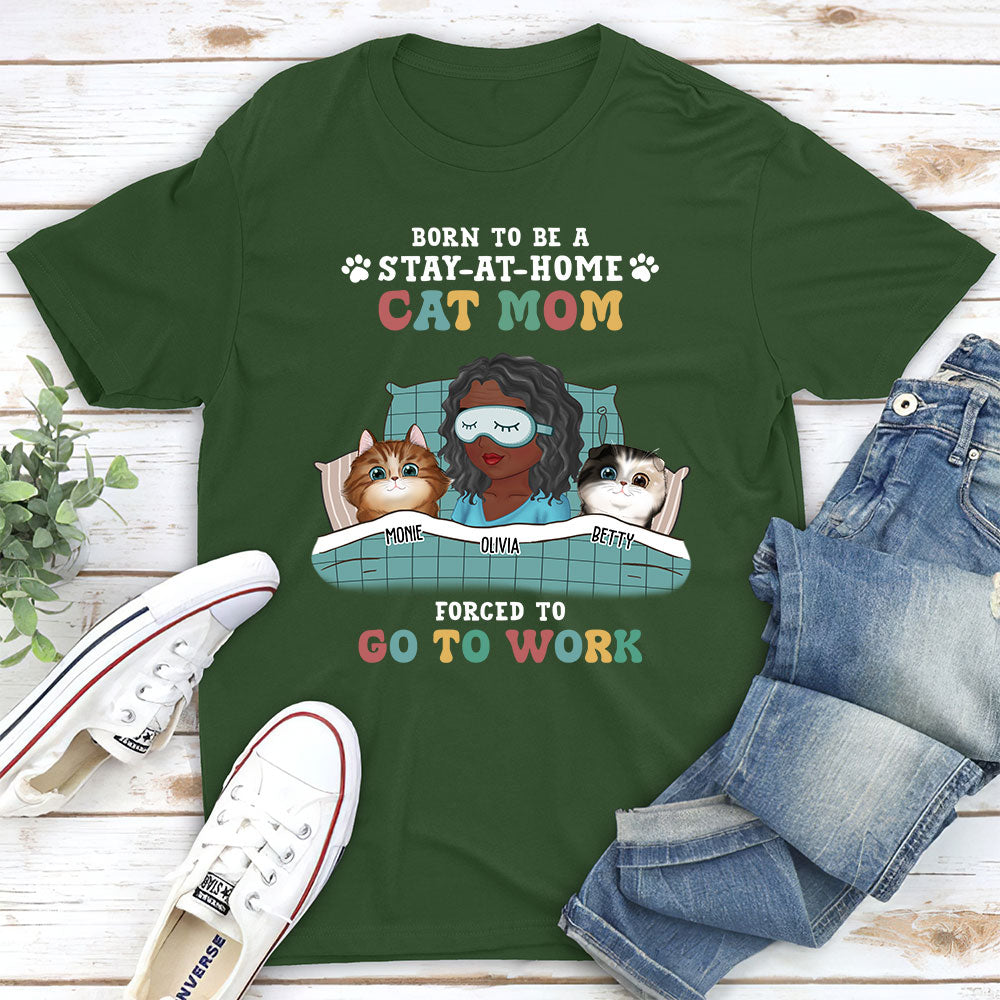 Stay-at-home Cat Mom - Personalized Custom Unisex 5.3 oz T-shirt for Pet Lovers