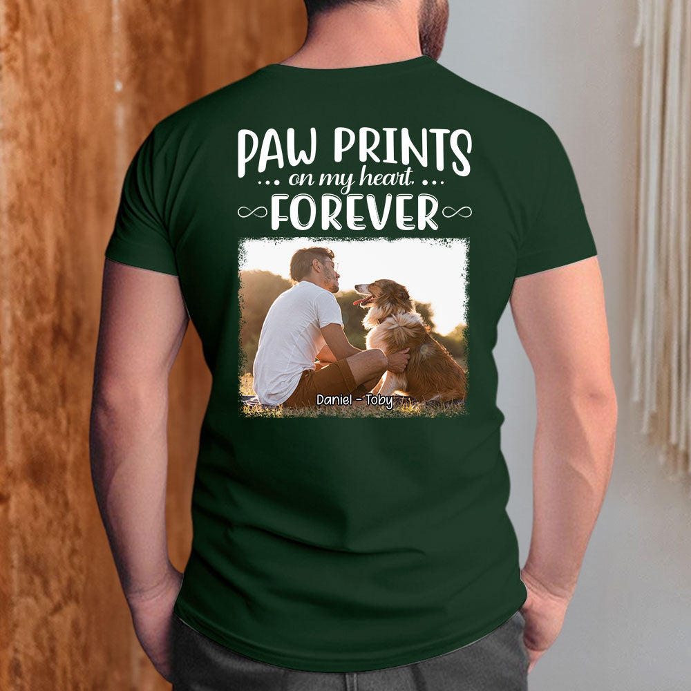 Paw Prints Forever Personalized Custom Unisex Photo T-shirt - Ideal Gift for Pet Lovers