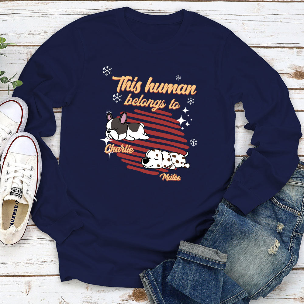 Belongs To Me - Exclusive Personalized Custom Long Sleeve Unisex T-shirt for Pet Lovers