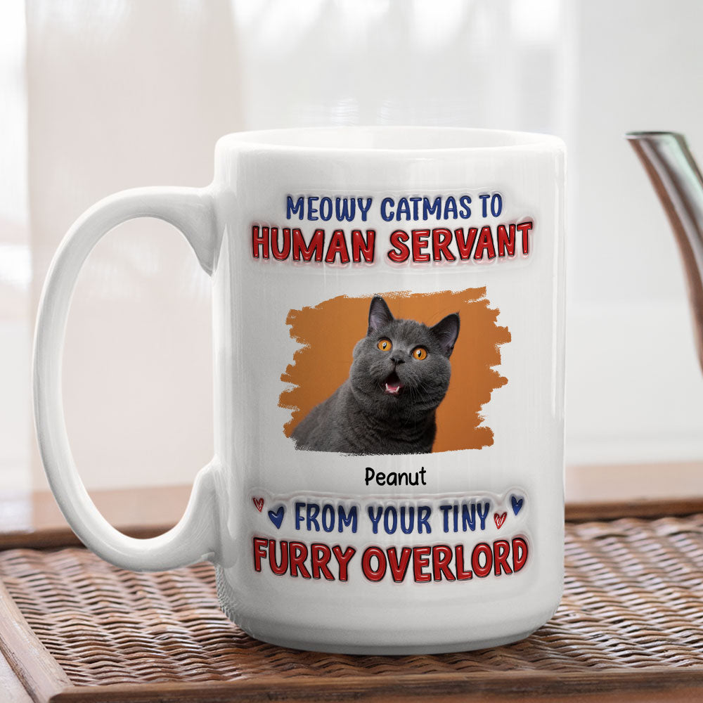 Meowy Catmas Personalized Custom 3D Inflated Effect Photo Mug for Human Servants
