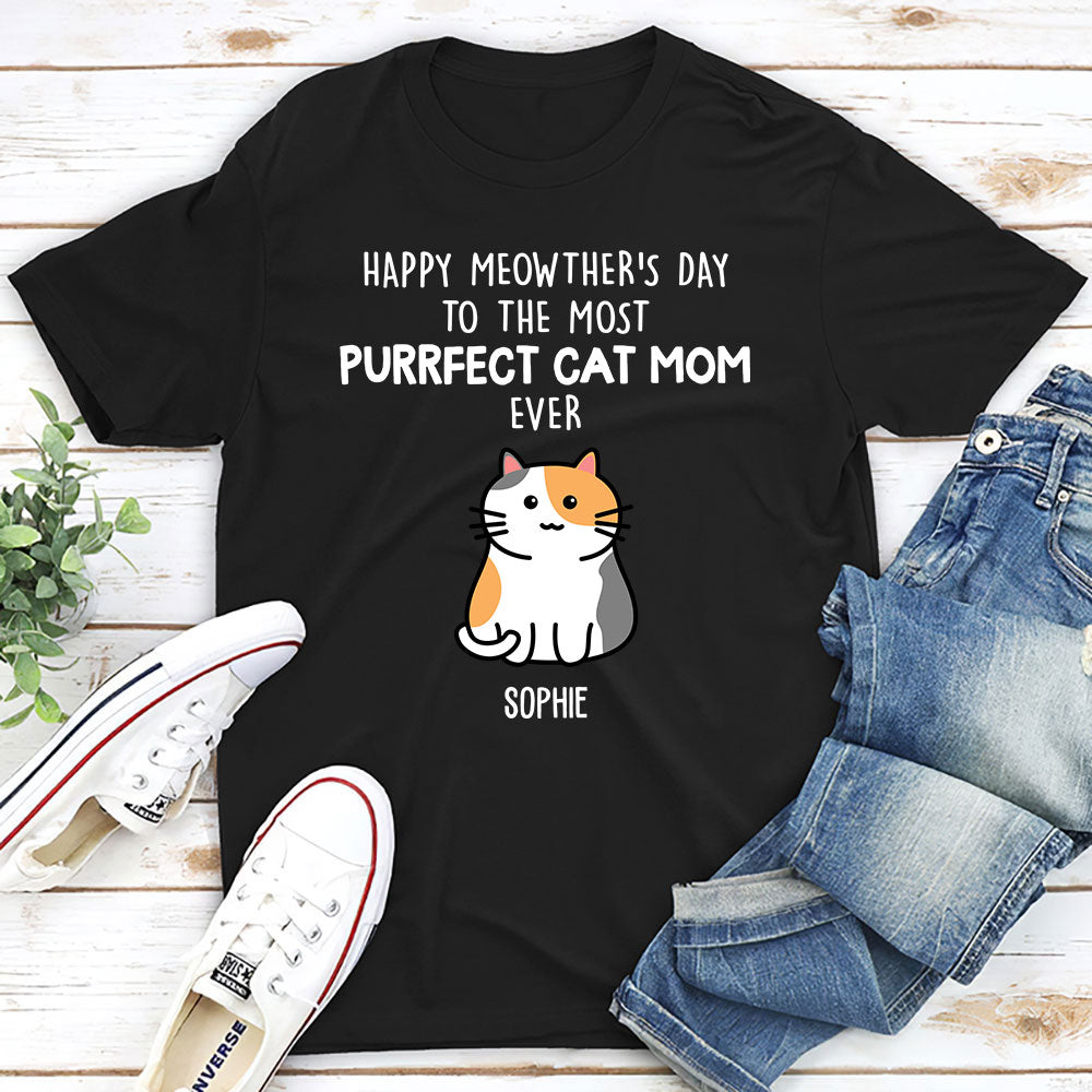 Purrfect Cat Mom 2 - Personalized Custom Unisex Heavy Cotton T-shirt for Pet Lovers