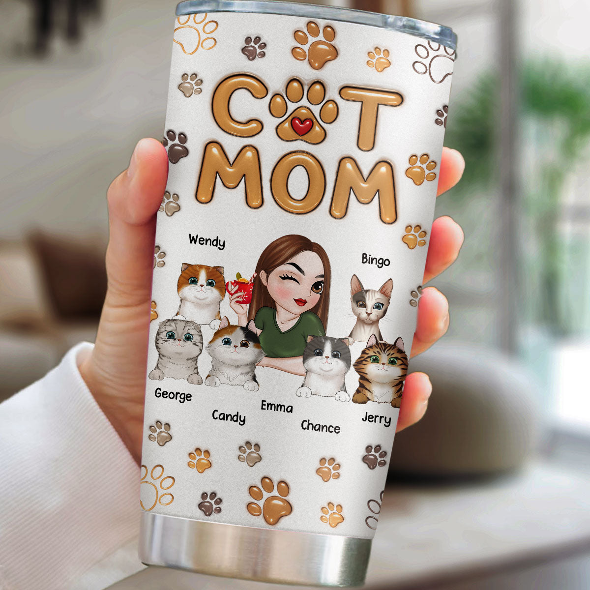 My Lovely Cats - Personalized Custom 3D Inflated Effect 20oz Stainless Steel Tumbler for All Occasions