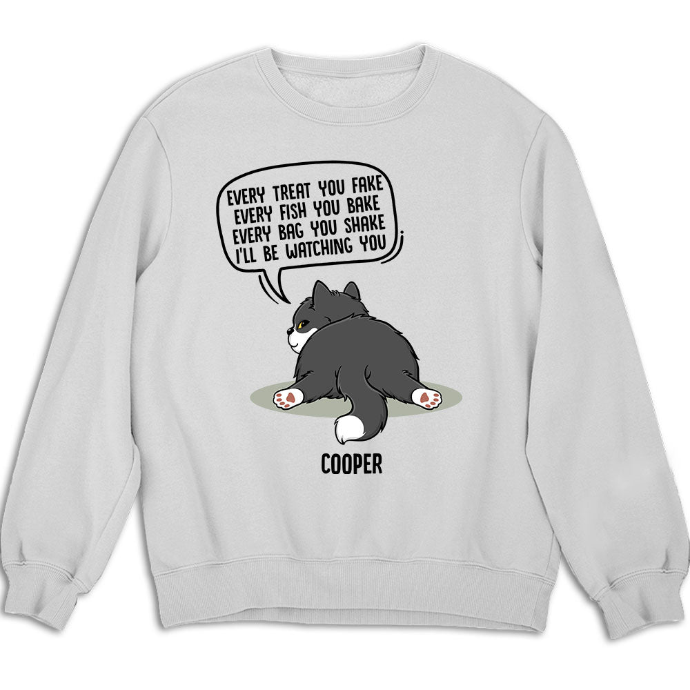 Unique Personalized 'Watching You Cat Butt' Unisex Custom Sweatshirt