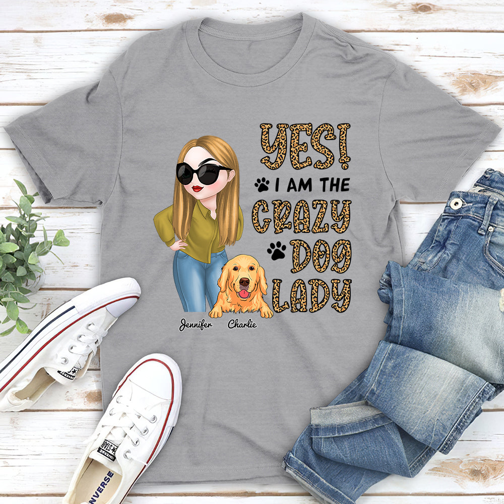 Call Me Crazy Dog Lady - Personalized Custom Unisex 5.3 oz T-shirt for Pet Lovers