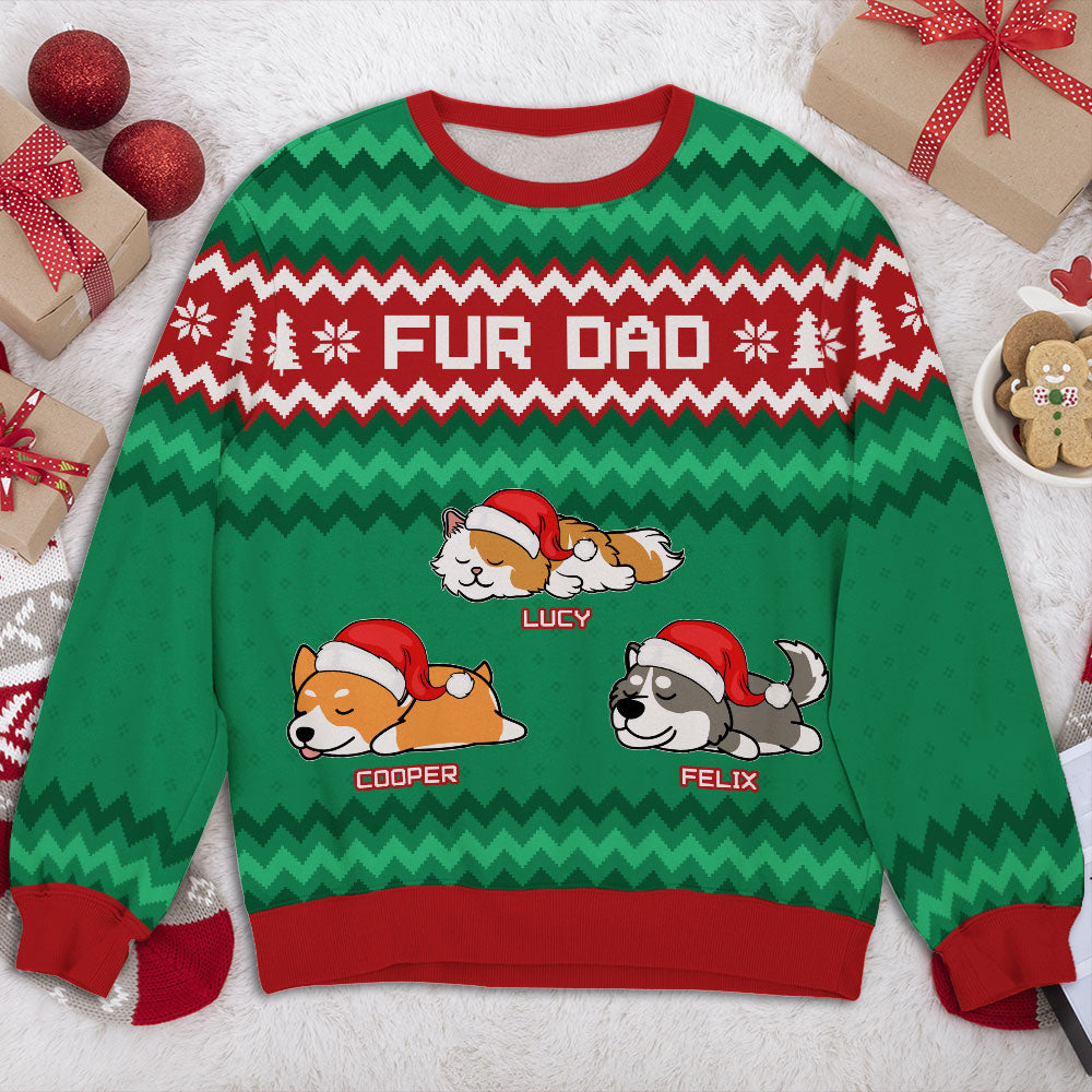 Exclusive Fur Mom Dad Pattern - Personalized Custom All-Over-Print Unisex Sweatshirt