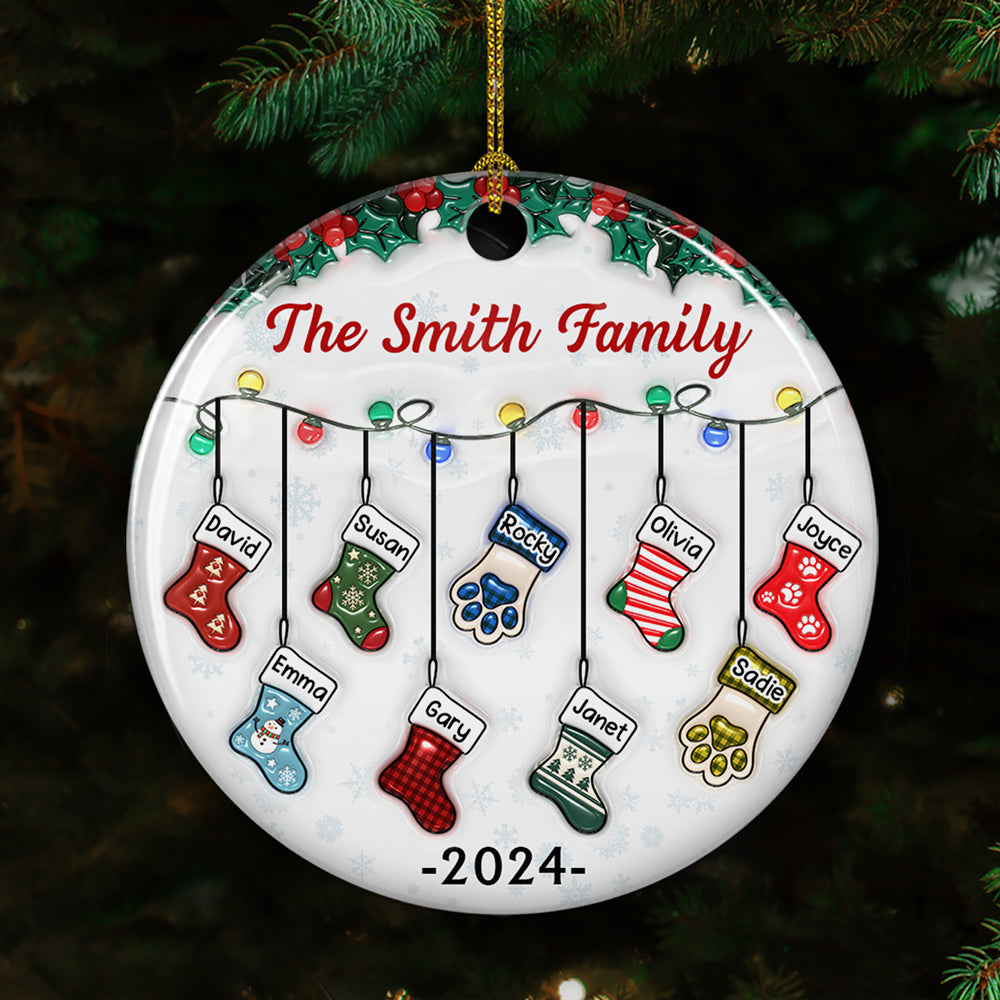 Unique Personalized Custom 3D Inflated Effect Premium White Ceramic Christmas Ornament