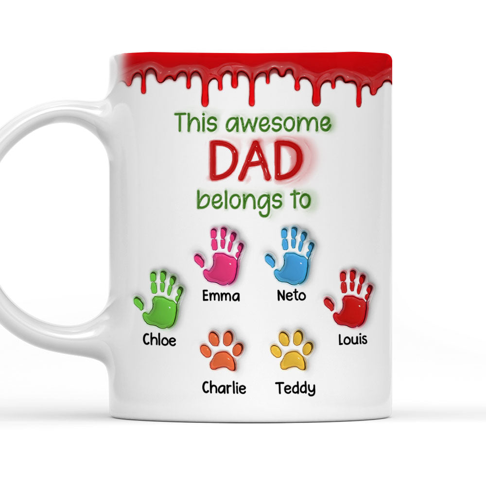 This Awesome Dad Exclusive - Personalized Custom 3D Inflated Effect 11oz Ceramic Mug