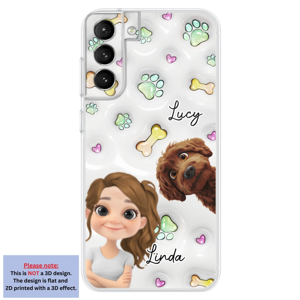 Lovey Human and Her Dogs - Exclusive Personalized Custom 3D Inflated Effect Smartphone Case