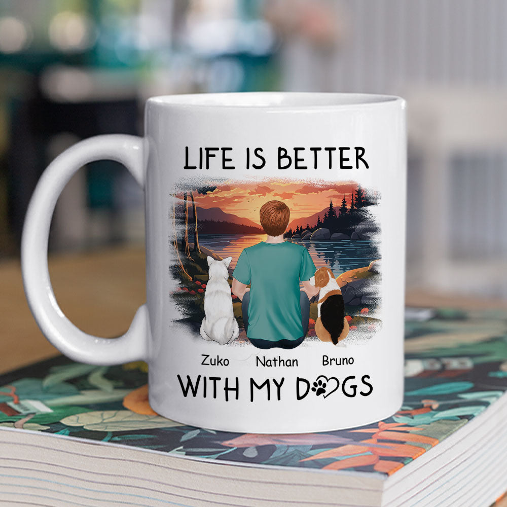 Better With Dogs - Personalized Custom Coffee Mug for Pet Lovers