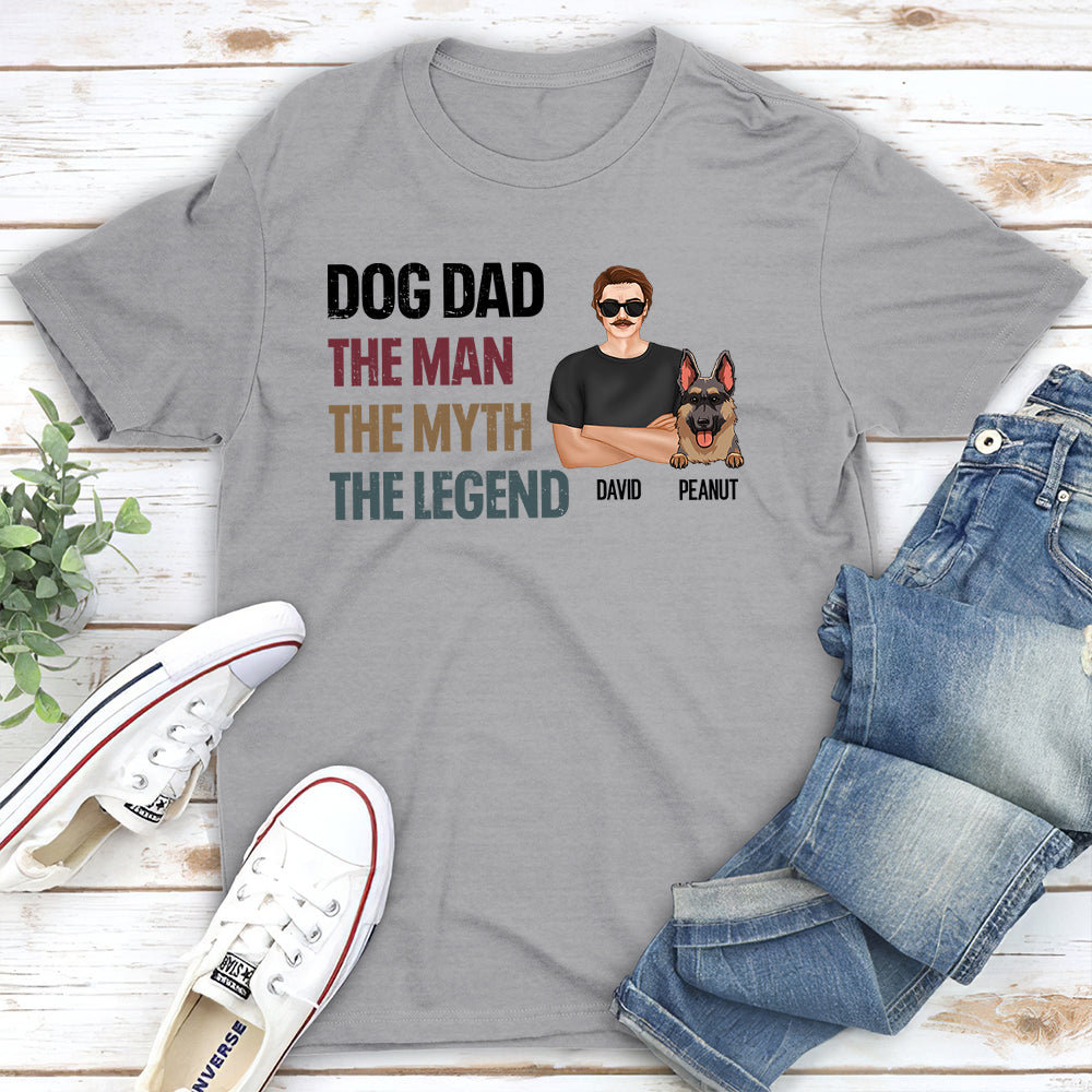 Dog Dad Legend - Customizable Personalized Unisex 5.3 oz T-shirt